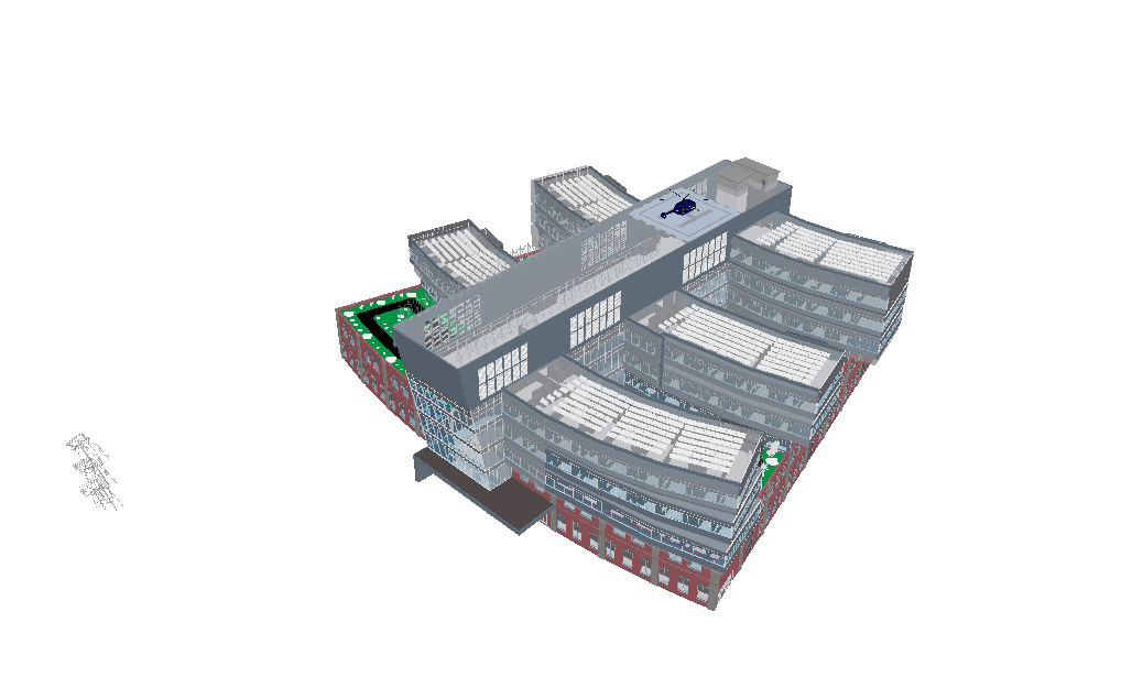 Vista isométrica del modelo arquitectónico Demo 01